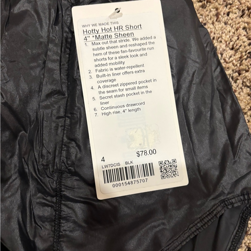 Black Hotty Hot HR Short 4" Matte Sheen